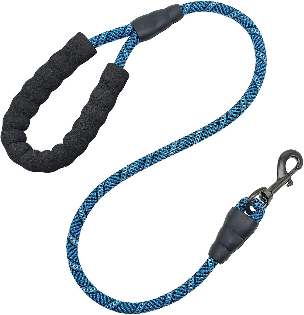 MayPaw Rope Dog Leash, Thick Leash for Medium Large Dogs - blue black / 1/2" * 3'