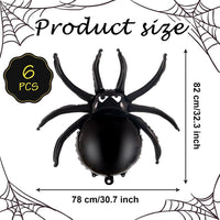 YOTHORN 6 pack black 33 inch spider foil balloons for Halloween - view 4