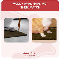 My Doggy Place Microfiber Dog Mat for Muddy Paws, 18" x 24" Brown - Absorbent and Quick-Drying Dog Paw Cleaning Mat, Washer and Dryer Safe - Non-Slip Rubber Backed Dog Floor Mat, Small