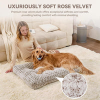 Large Dog Crate Bed Mat, Washable Plush Pad for Large Breeds – Essentials for Dogs - Brown / 35.0"L x 23.0"W x 3.5"Th - image 2