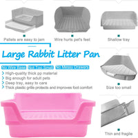 Hamiledyi Rabbit Litter Box Extra Large Bunny Litter Boxes – Daily Care for Small Pets - X-Large / Pink - image 2