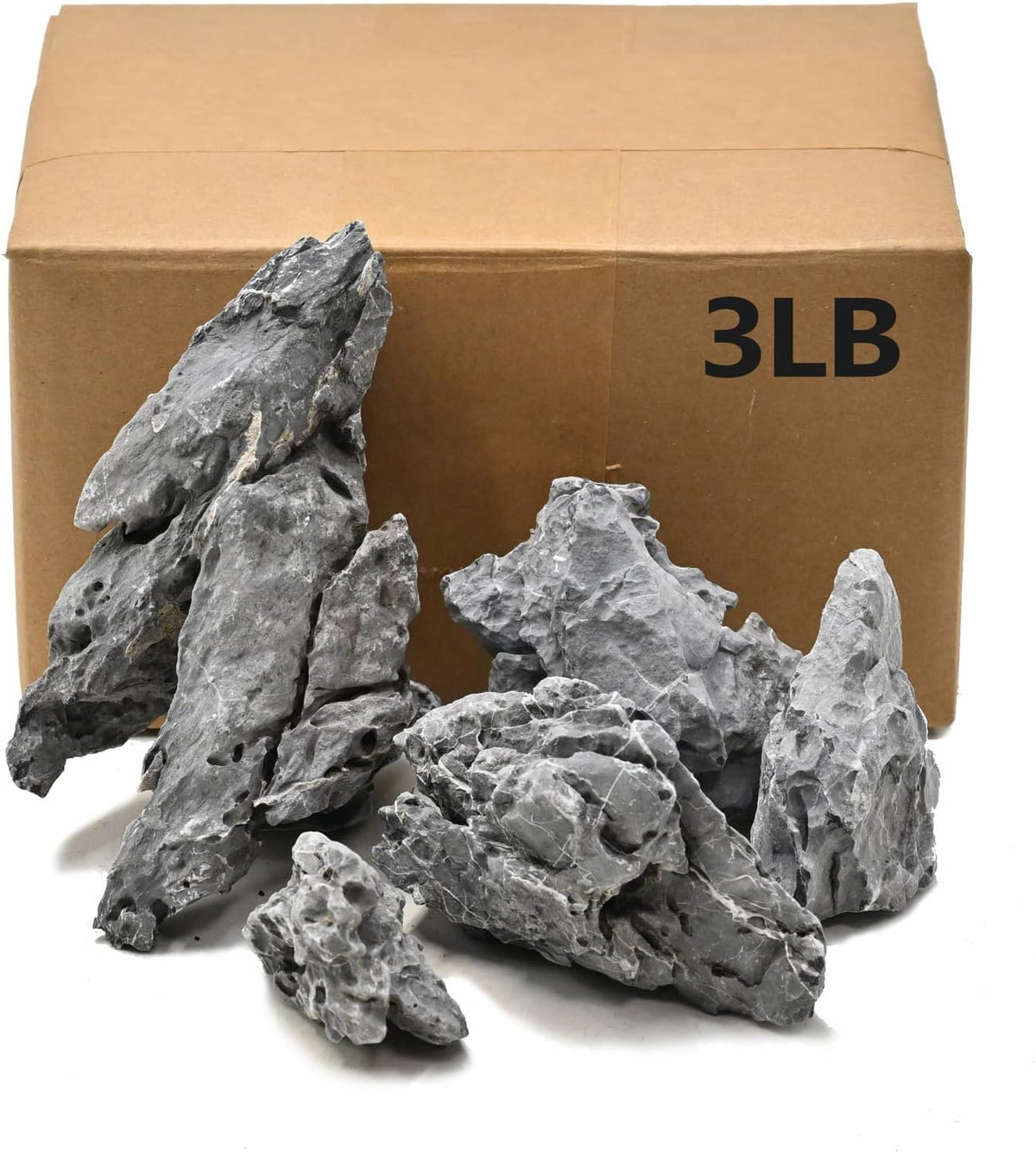 Aquarium Rocks Seiryu Stones Natural Hardscape Stone for Aquariums - Seiryu Stone / 3Lb (2-5 inch)
