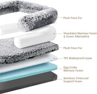 EHEYCIGA Orthopedic Foldable Human Dog Bed, 72x44x11 - 54x38x7.5(Folded 38x27) / Faded Black - image 3