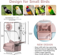 Automatic Bird Feeder, Bird Cage Feeder with Perch Multi-Functional Holder for Fruits Vegetables - Pink - image 3