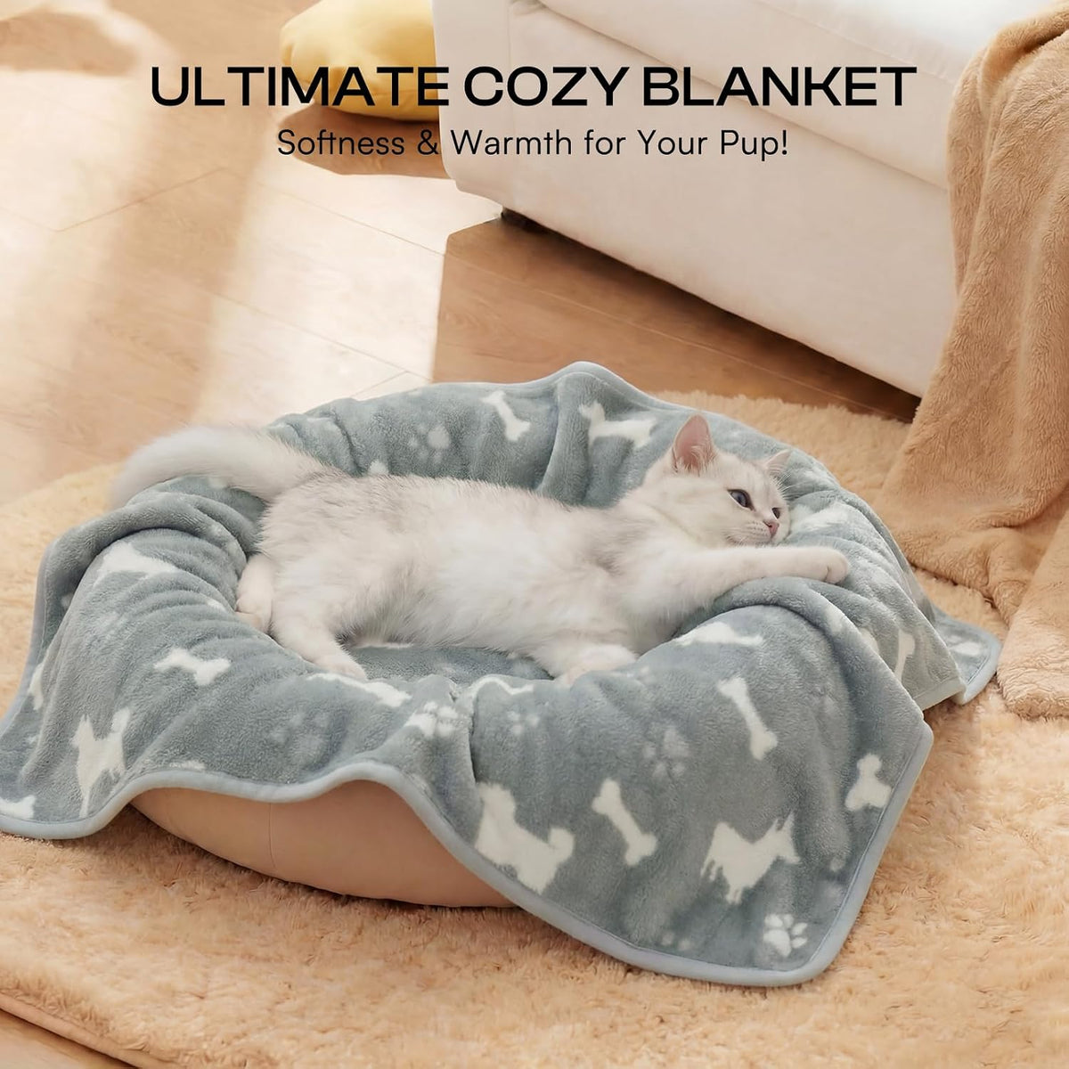 Luciphia Dog Blanket 3 Pack - 23x16 inch (Pack of 3) / Blue/Khaki/Gray - image 4