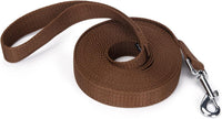 Strong Durable Nylon 10ft Long Dog Training Leash, Traction Rope - Brown / 15 Feet