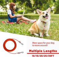 Dog Tie Out Cable, Dog Runner Cable – Essentials for Dogs - 10FT / Red - image 4