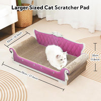 5 Packs in 1 Cat Scratch Pad with Box for Indoor Cats - Sofa Shape / 27.5inch / Pink - image 2