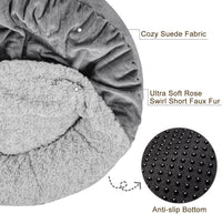 JOEJOY Small Dog Bed Cat Bed with Hooded Blanket - S(23" x 23" x 7") / Dark Grey - image 4