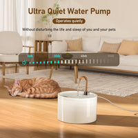 DOOOB Ceramic Cat Water Fountain - White Ceramic Cat Fountain - image 3