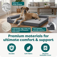 Furhaven Orthopedic Dog Bed for Large Dogs w/ Removable Bolsters - Jumbo / Sable Brown - image 4