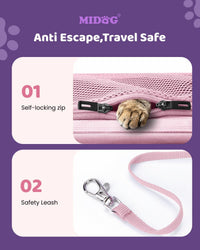 MIDOG Soft Cat Carrier Airline Approved - Coral / 17.0"L x 11.0"W x 11.0"H - image 4