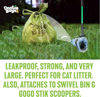 Pooch Approved Large Dootie Bags - Dog Poop Bags - Tie-Handles - 100 Count Dootie Strong and Leakproof - Perfect for Dogs & Cats - Litter - Pet Waste Cleanup - Swivel Bin & GoGo Stik Scoopers