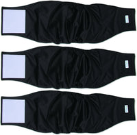 Teamoy Male Dog Belly Band, Reusable Wrap Dog Diapers - X-Large (Pack of 3) / Black-3pcs