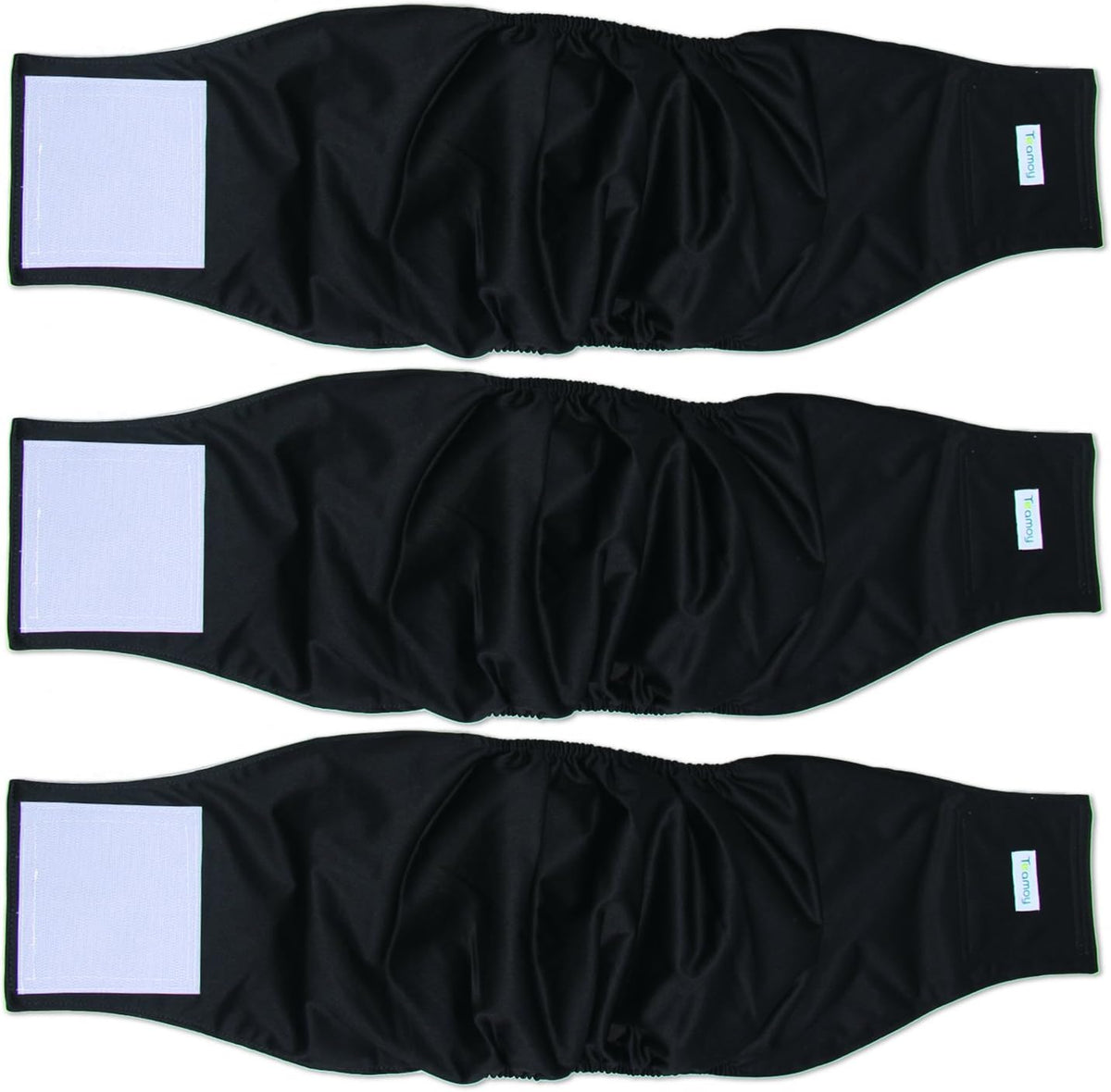 Teamoy Male Dog Belly Band, Reusable Wrap Dog Diapers - X-Large (Pack of 3) / Black-3pcs