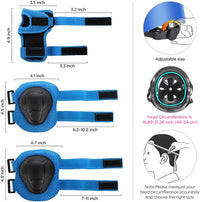 DaCool Kids Bike Helmet Set Skateboard Knee Pads - 2-Blue - image 3