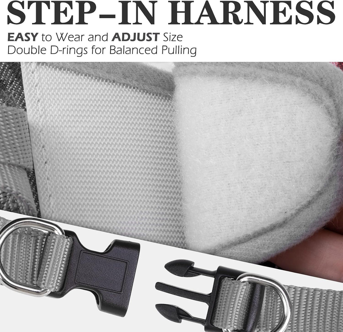 EXPAWLORER Plaid Small Dog Harness and Leash Set with AirTag Holder - Grey / XX-Small - image 3