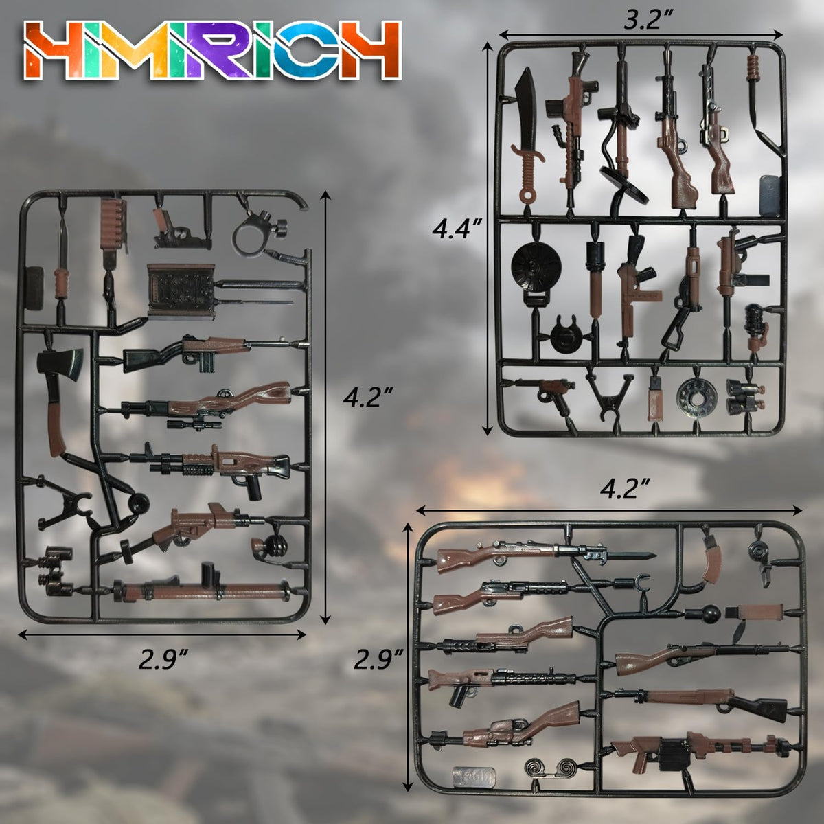 HIMIRICH black military weapons pack accessories for mini figures - view 27