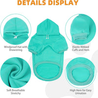 Dog Hoodie for Large Medium Small Dogs - Lake Blue / Small/Medium - image 4
