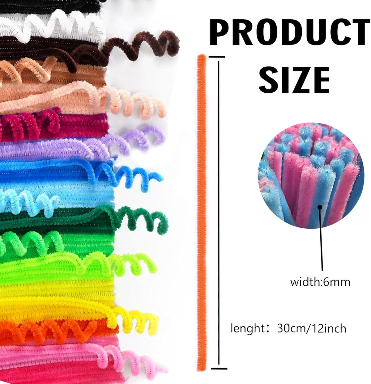 Pipe Cleaners Craft Supplies - 30CM / MultiColor / 100 - image 2