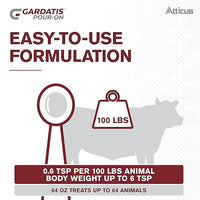 Atticus Gardatis Pour-On Insecticide with IGR (1/2 Gal) - Control Lice, Flies, and Ticks on Cattle and Horses - (Compare to Clean-Up II) - Permethrin 5.0% and Diflubenzuron 3.0%