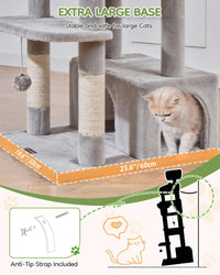 Taoqimiao 32.2in Cat Tree with Toy - Light Gray / 79 inch - image 3