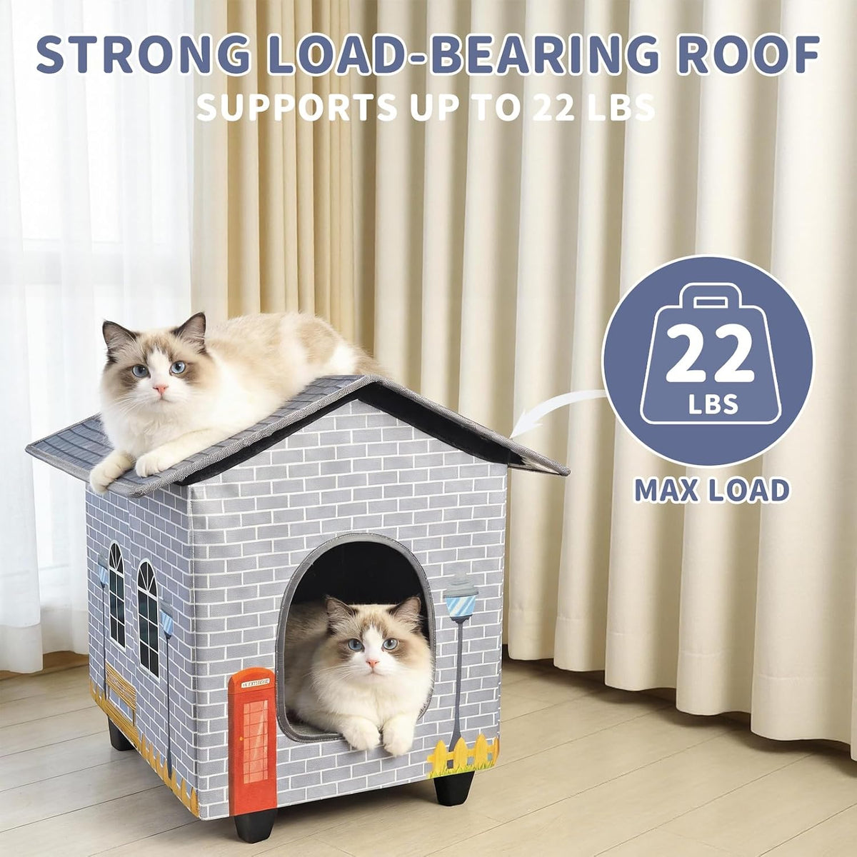 NAMOTEK Elevated Heated Cat Houses for Indoor/Outdoor Cats - S(15" x 13 " x18 ") - image 3