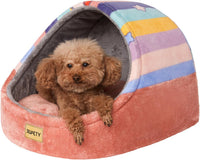 Cute Cat Beds for Indoor Cats, Cave Bed for Kittens - Large / Rainbow