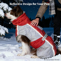 Dog Coat Dogs Jacket Waterproof Reflective Adjustable Dog-Winter - Red / X-Small(chest 17~20in) - image 3