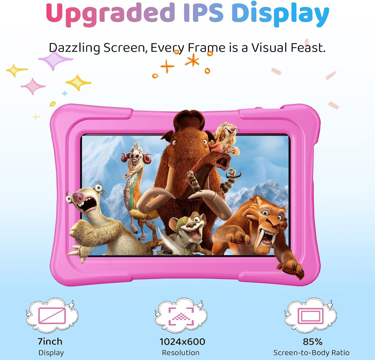 aiprotablet Kids Tablet, 6GB+32GB 1TB Expand - Pink - image 2