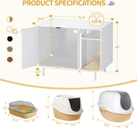 Hzuaneri Cat Litter Box Enclosure - White / 31.4"L x 19.6"W x 24"H - image 3