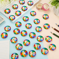 Tellegloww 1-31 magnetic calendar numbers in dark rainbow glass - view 22