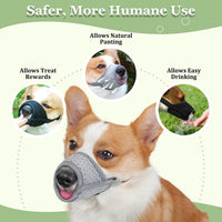 Dog Muzzle, Puppy Soft Mesh Muzzles for Grooming Biting Chewing – Essentials for Dogs - Grey / L-(Snout 8¼”-9”) - image 4