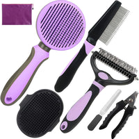 Pet Grooming Kit, Slicker Brush - A-Purple