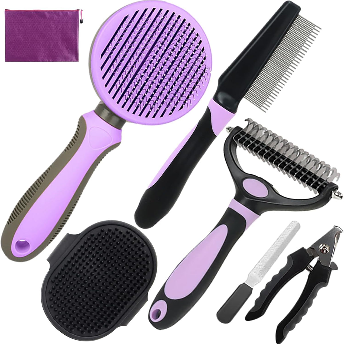 Pet Grooming Kit, Slicker Brush - A-Purple