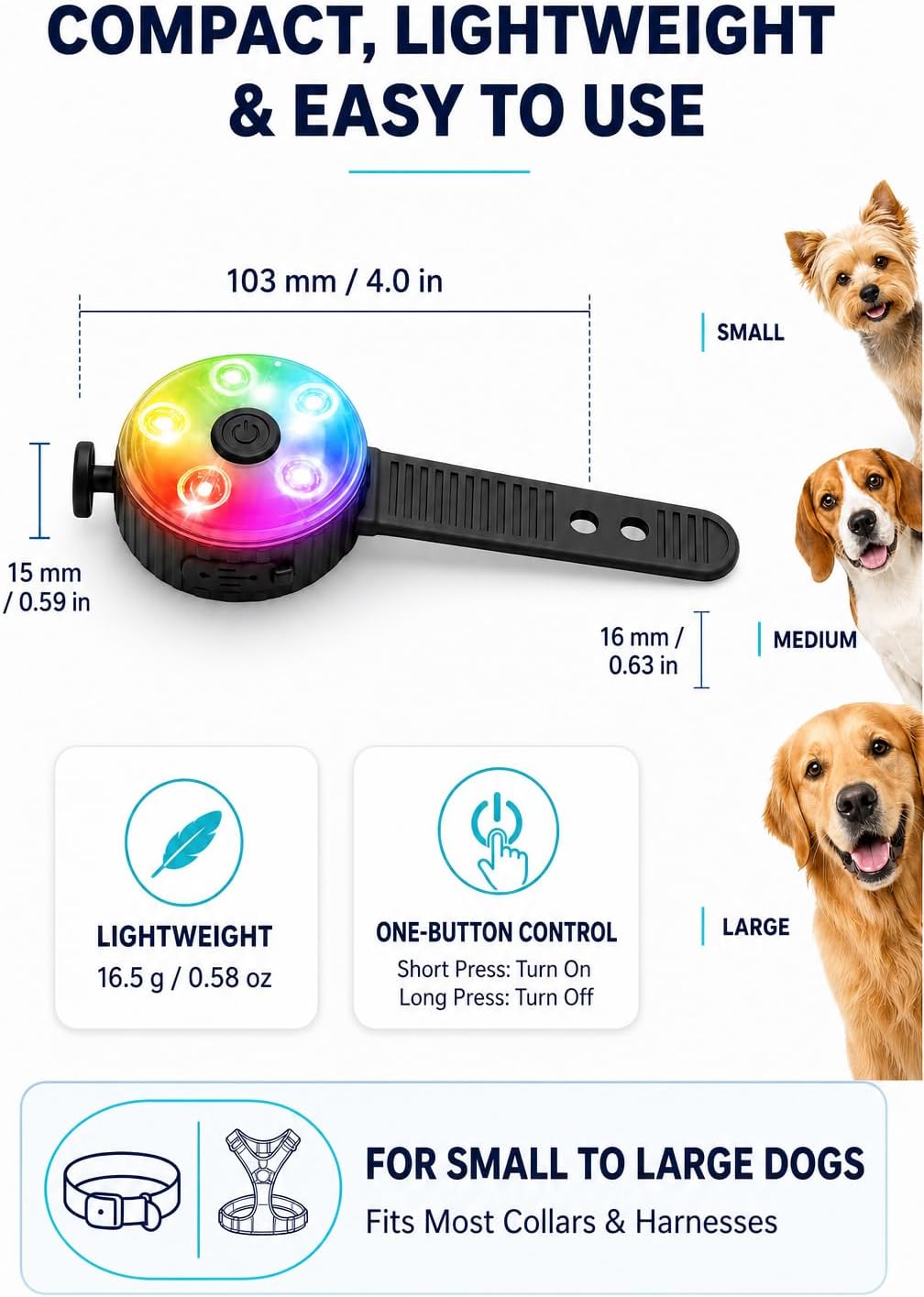 2-Pack Dog Collar Light with Memory Function, 8 Modes - 2 - image 4