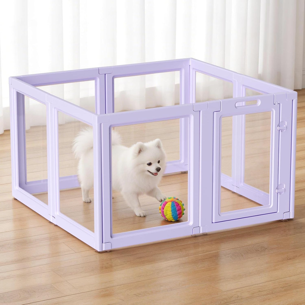 DIY Clear Acrylic Dog Playpen House - Purple / 8PCS / 23.6"H