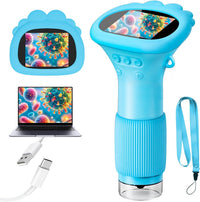 Microscope for Kids 1000X Handheld Digital Miniscope Stem Toys Gifts – Fun for Kids & Family - Blue
