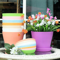 50 Pack 4 Inch Plant Pots Bulk Small Plastic Planters Pots with Drainage Holes Flower Pot for Succulent, Cactus, Herb, African Violet (50pcs-Multicolor, 4Inches)