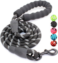 2/4/5/6 FT Dog Leash with Comfortable Padded Handle and Highly - 1/2'' x 5 FT / Black