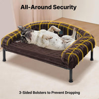 Veehoo Elevated Dog Bed with Bolster Cushion - Brown / 24.0"L x 18.0"W x 8.3"Th - image 4