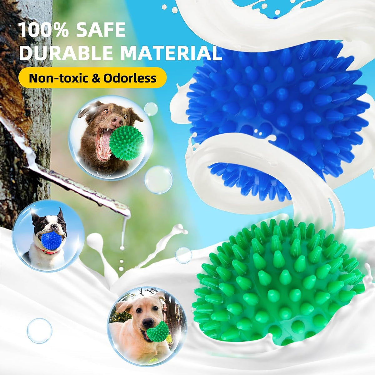 Squeaky Balls for Pet Small Puppy - XL Large Set of 2 / Multi - image 4