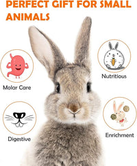 Sofier 12Pcs Timothy Hay Treats - Natural Chews for Teeth - Handmade Rabbit, Chinchilla, Gerbil, Rat, Hamster Toys - Bunny & Guinea Pig Toys