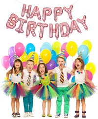 TONIFUL 16 Inch Black Happy Birthday Balloons Banner Decorations - Rose Gold - image 3