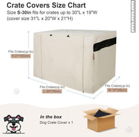42-Inch Dog Crate Cover with Mesh, Waterproof Kennel Cover - 30.0"L x 19.0"W x 21.0"H / Beige - image 4