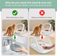 Bowl & Mat Set for Automatic Microchip Cat Pet Feeder - Grey Bowls / 2+1 Pack - image 3