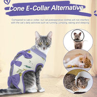 DENTRUN Cat Surgery Recovery Suit Anti Licking Spay Snuggly Vest, Pet Surgical Recovery Shirt After Surgery for Male Female Cat Small Dog Cone E-Collar Alternative