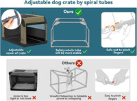 PETSFIT Dog Travel Crate, Soft Sided Dog Crate, Easy to Set Up - 36.0"L x 24.0"W x 23.0"H / Army Green - image 2