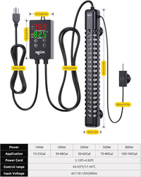 SEAOURA 500W Aquarium Heater for Fish Turtle 70-80 Gal Thermostat - 70-80 Gallon Tank - image 3