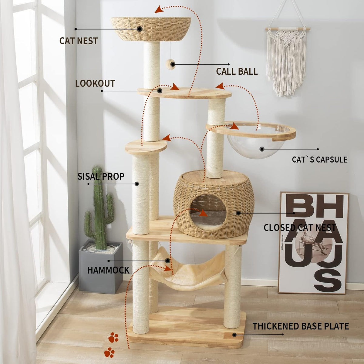 SHODMI 54" Modern Cat Tree Tower for Indoor Cats - DC888 new - image 2